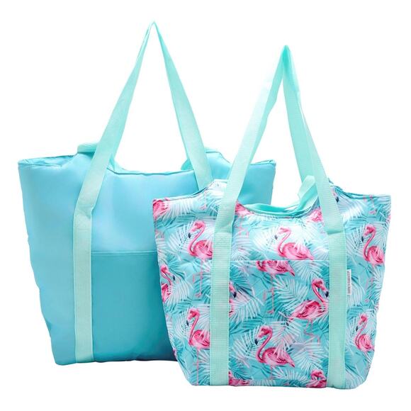 Improvements 2-piece Zippered Insulated Market Totes Set - Picture 1 of 8